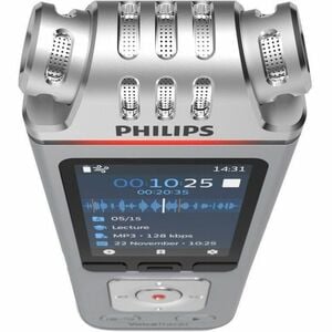 Philips VoiceTracer DVT4110 Audio Recorder for Lectures - 8 GBmicroSD Supported - 2" LCD - MP3, WAV, WMA - Headphone - 214