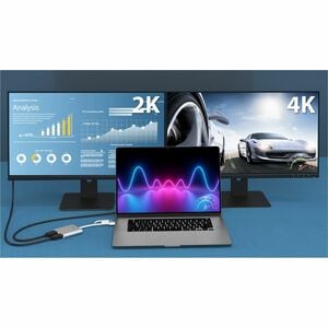 j5create JCA365-N A/V Adapter - 1 - 1 x USB 3.1 Type C - Male, 1 x USB Type C - Female, 1 x USB Type A - Male - 2 x HDMI 2