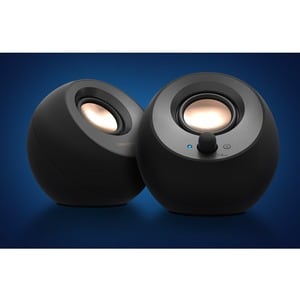 Creative Pebble V3 2.0 Bluetooth Speaker System - 8 W RMS - Black - Tabletop - 100 Hz to 17 kHz