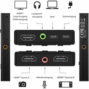 j5create JVA06-N Video Capturing Device - Black - Functions: Video Capturing - 1080p, 900p, 768p, 1024p, 576p, 480p, 576i,
