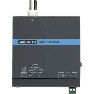 Advantech Hardened PoE Long Reach Ethernet Extender via Coaxial - 1 x Network (RJ-45) - 984.25 ft Extended Range - Metal