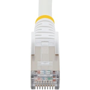 StarTech.com 5m CAT6a Ethernet Cable, White Low Smoke Zero Halogen (LSZH) 10 GbE 100W PoE S/FTP Snagless RJ-45 Network Pat