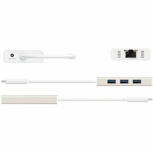 j5create USB/Ethernet Combo Hub - USB 3.0 Type C - 640 MB/s - 3 Total USB Port(s) - 3 USB 3.0 Port(s)1 Network (RJ-45) Por