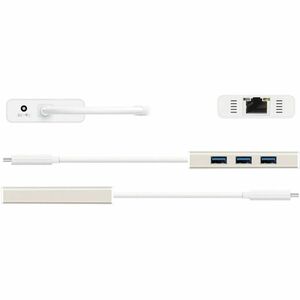 j5create USB/Ethernet Combo Hub - USB 3.0 Type C - 640 MB/s - 3 Total USB Port(s) - 3 USB 3.0 Port(s)1 Network (RJ-45) Por