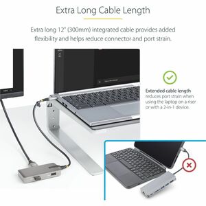 StarTech.com USB-C Multiport Adapter, 4K60Hz HDMI, HDR, 2-Port 5Gbps USB Hub, 100W PD Pass-Through, GbE, Works with Chrome