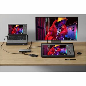 Targus HyperDrive HDTB4D-EU Thunderbolt 4 Docking Station für Monitor, Desktop-PC, Tablet, Notebook - Ladefunktion - Speic