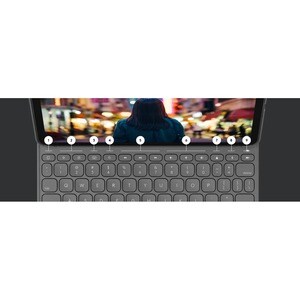 Logitech Slim Folio Keyboard/Cover Case (Folio) Apple, Logitech iPad (10th Generation) Tablet - Oxford Gray - Water Resist