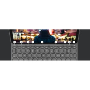 Logitech Slim Folio Keyboard/Cover Case (Folio) Apple, Logitech iPad (10th Generation) Tablet - Oxford Gray - Water Resist