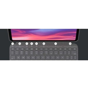 Logitech Combo Touch Tastatur/Cover Apple, Logitech iPad (10. Generation) Tablet - Grau - Webstoff Außenmaterial - Abriebf
