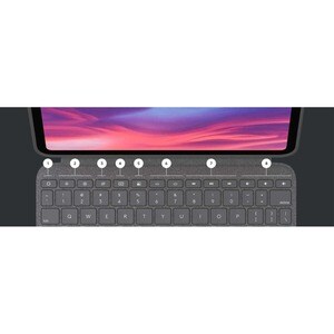 Logitech Combo Touch Tastatur/Cover Apple, Logitech iPad (10. Generation) Tablet - Grau - Plastik Körper - Webstoff Außenm