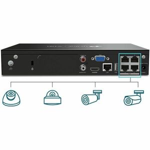 TP-Link VIGI NVR1004H-4P 4 Kanäle Kabel Videoüberwachungsstation - Netzwerk-Videorekorder - HDMI - 4K Aufnahme