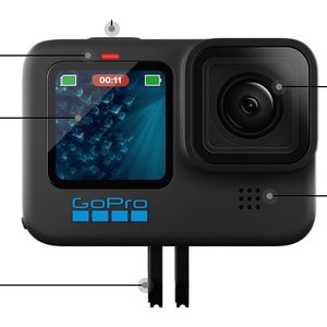 Videocámara digital Profesional GoPro HERO11 Black - 5.8cm (2.3") - Pantalla Táctil LCD - CMOS - 5.3K - Negro - 16:9 - 271