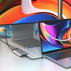 Hyper HDM1-GL USB Type C Docking Station for Desktop PC, Notebook - 100 W - Grey - 2 Displays Supported - 4K - 3840 x 2160