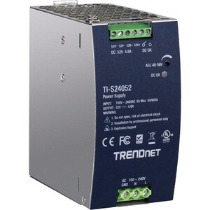 TRENDnet Proprietary Power Supply - DIN Rail - 52 V DC Output - 1 Fan(s) - 94% Efficiency