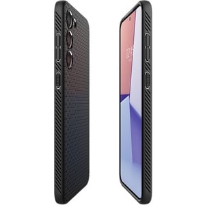 Spigen Liquid Air Case for Samsung Galaxy S23 Smartphone - Geometric Design - Matte Black - Drop Resistant, Anti-slip, Sho