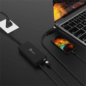 j5create Super Charger JUP2290C-EN 100 W Adaptador de CA - 1 Pack - Adaptador universal - para Chromebook, MacBook, iPhone