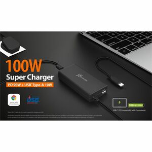 j5create Super Charger JUP2290C-FN 100 W Adaptador de CA - 1 Pack - Adaptador universal - para Chromebook, MacBook, iPhone