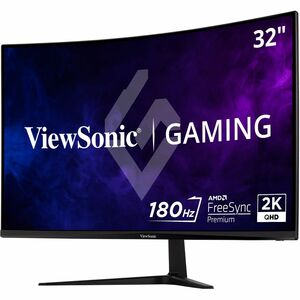 ViewSonic VX3218C-2K 32 Inch Curved 1ms 1440p 180hz Gaming Monitor with FreeSync Premium, Eye Care, HDMI and Display Port 