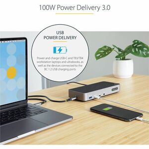 StarTech.com Docking station USB-C per Tre Monitor - Dock USB C Triplo HDMI/DP 4K - Hub USB a 5 Porte - GbE - PD 100W - Do