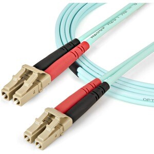 5m Aqua OM4 Duplex Multimode Fiber Optic Cable - 100 Gb - 50/125 - LSZH - LC/LC