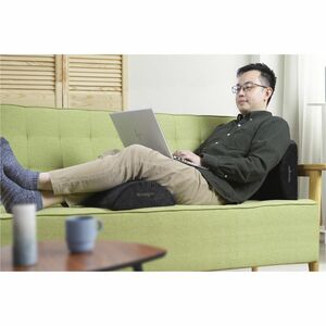 Kensington Premium Comfort Soft Footrest - Black - High Density Foam (HDF), Polyester - 1 Box