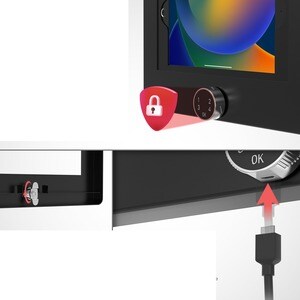 CTA Digital Universal Digital Password Locking Security Wall Mount Enclosure - 9.70" to 11" Screen Support - 75 x 75 - VES