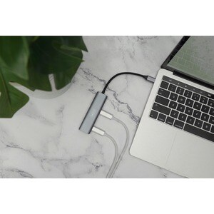 Digitus USB Hub - USB 3.1 (Gen 1) Type C - Dark Grey - 4 Total USB Port(s) - 4 USB 3.1 Port(s) - Mac, ChromeOS