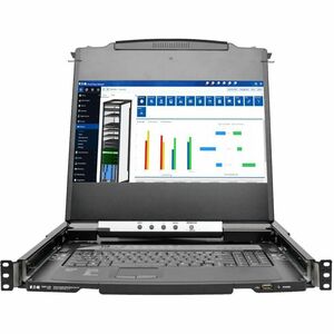 Tripp Lite series NetDirector B030-008-17-IP LCD Rack Console with Digital KVM Switch - Steel - Black - TAA Compliant - 8 