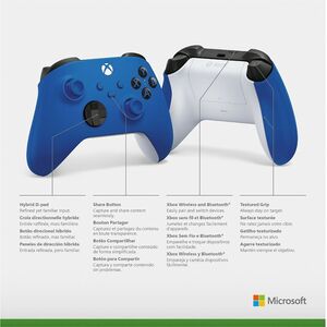 GamePad Microsoft - Inalámbrico - Bluetooth - USB - Xbox Series X, Xbox Series S, Xbox One, PC, Android, iOS, Tableta - Azul