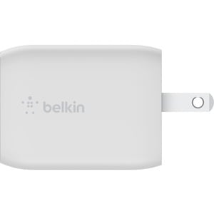 Belkin 65W Portable Dual Port GaN Wall Charger - 2xUSB-C (65W Total) - w/ USB-C to USB-C Cable - Fast Charging - Power Ada