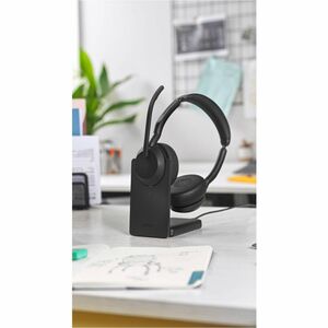 Jabra Evolve2 55 Wired/Wireless On-ear Stereo Headset - Black - Binaural - Supra-aural - 3000 cm - Bluetooth - 20 Hz to 20