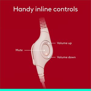 Auriculares Logitech H390 Cableado Sobre la cabeza Estéreo - Rosa - Binaural - Circumaural - 32Ohm - 20Hz a 20kHz - 189.9c