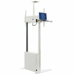 HAGOR Rackablage für Notebook, TV, Bodenlift - Weiß - Höhenverstellbar - max. 5 kg Traglast