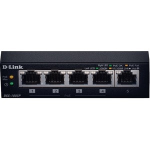 D-Link DGS-105 5 Ports Ethernet Switch - 2 Layer Supported - 3.10 W Power Consumption - Twisted Pair - Desktop