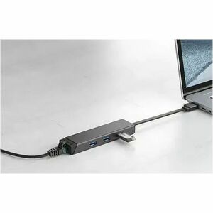 Alogic ULAAEA-SGR USB/Ethernet Combo Hub - USB Type A - Portable - 3 Total USB Port(s)1 Network (RJ-45) Port(s) - Mac, PC,