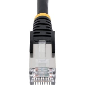 StarTech.com 50cm CAT6a Ethernet Cable, Black Low Smoke Zero Halogen (LSZH) 10 GbE 100W PoE S/FTP Snagless RJ-45 Network P