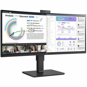Monitor LCD LG Ultrawide 34BQ77QC-B 863,6 mm (34") Class Webcam UW-QHD Schermo curvo - 21:9 - Nero tessuto - 86,4 cm (34")