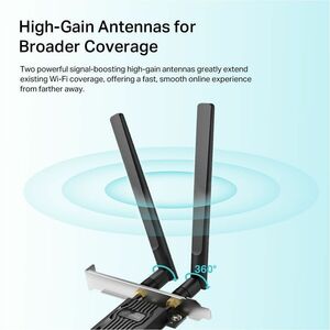 Adaptateur Combo Wifi/Bluetooth TP-Link Archer TX20E - IEEE 802.11ax - Bluetooth 5.2 - Bi bande pour Ordinateur de bureau,
