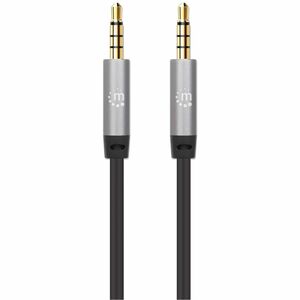 Cable Audio Estereo 3.5mm M-M 1.0M Negro/A - Cable for Dispositivo de audio, Auricular, Altavoz, Smartphone, Portátil, Tab