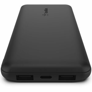 Belkin BoostCharge Power Bank - Black - For iPhone - Lithium Ion (Li-Ion) - 10000 mAh - 3 x USB - Black
