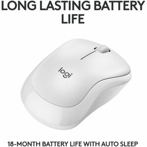 Logitech M240 Silent Bluetooth Mouse, Wireless, Compact, Portable, Smooth Tracking, Off-white - Travel Mouse - Wireless - 