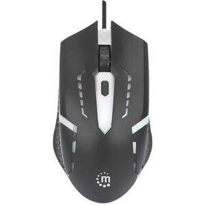 Mouse Optico Luminiscente RGB USB Negro - Cable - 1500 dpi - Rueda de desplazamiento - Simétrico