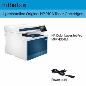 HP 4301fdn Laser Multifunction Printer - Color - White - Copier/Fax/Printer/Scanner - 35 ppm Color Print - 600 x 600 dpi P