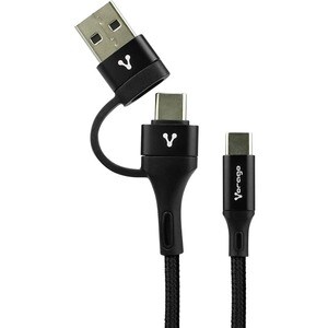 Vorago CAB-126 1m USB-C Cable de transferencia de datos - 1 / Paquete - Apantallado - Negro