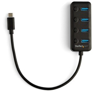 USB C Hub - 4x USB-A Ports with Individual On/Off Switches - Bus Powered - Portable - USB Type C Hub - USB C to USB Hub