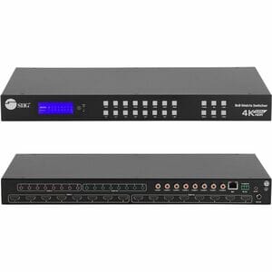 SIIG 8x8 HDMI 4K60Hz Matrix Switcher with LCD - 18Gbps- Downscaling- EDID Management - ARC- Audio Embedded/Extraction - 8x