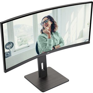 AOC CU34P3CV 34" Class UW-QHD Curved Screen LCD Monitor - 21:9 - Textured Black - 86.4 cm (34") Viewable - Vertical Alignm