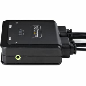 StarTech.com KVM Switch USB C e HDMI a 2 porte, KVM con cavi integrati USB-A/HDMI/Audio da 1,8m e USB-C da 1,2m, alimentat