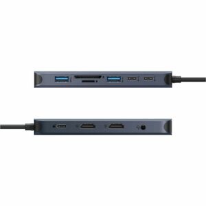 Targus HyperDrive HD4006GL USB Type C Docking Station - Charging Capability - Memory Card Reader - SD, microSD - Midnight 