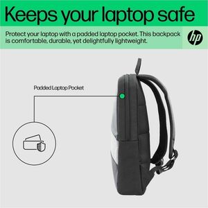 HP Carrying Case (Backpack) for 39.62 cm (15.60") HP Notebook - Black - Water Resistant - Fabric Body - Shoulder Strap